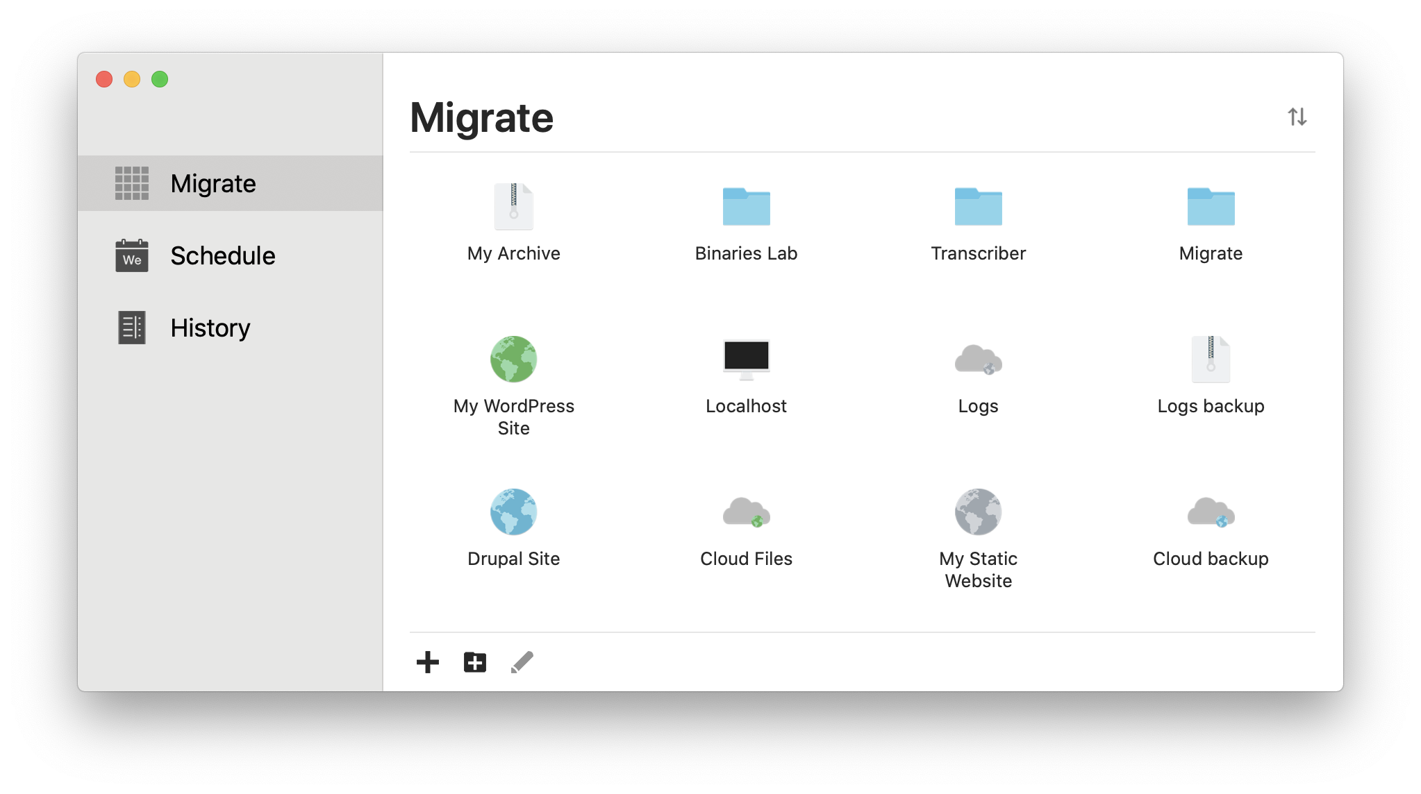 Migrate — macOS app screenshot